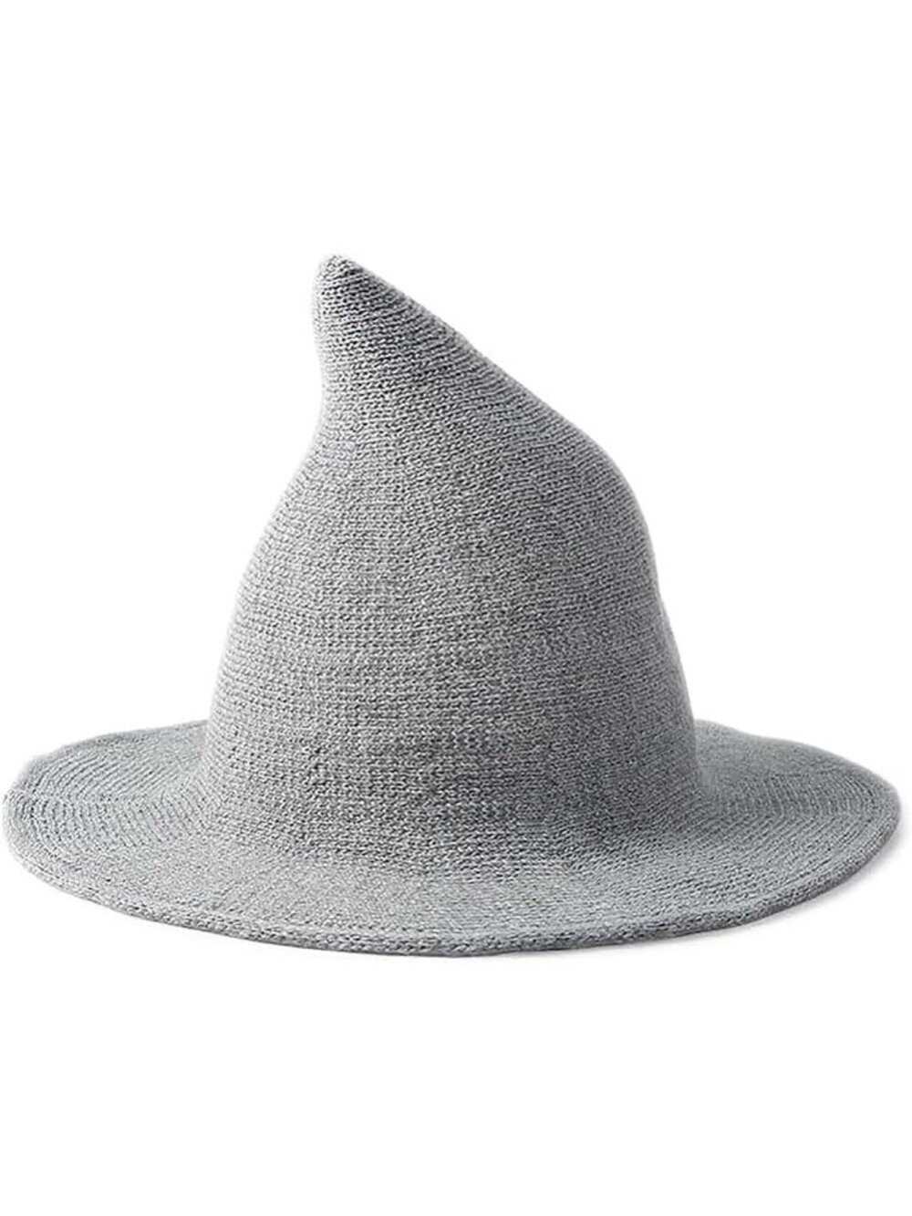 Unisex White Gray Halloween Witch Wool Hat Party Masquerade Costume Knitted Cap